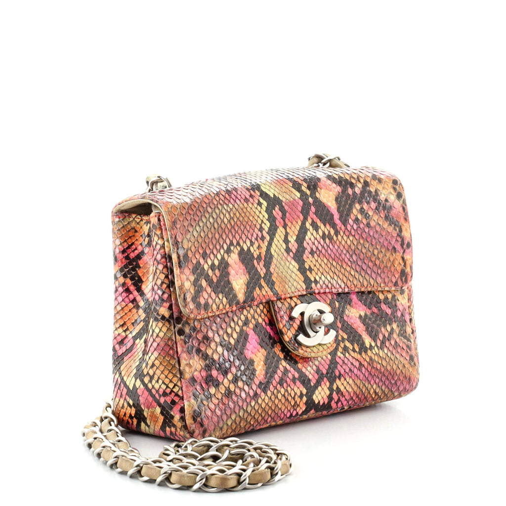 Classic Single Flap Bag Python Mini