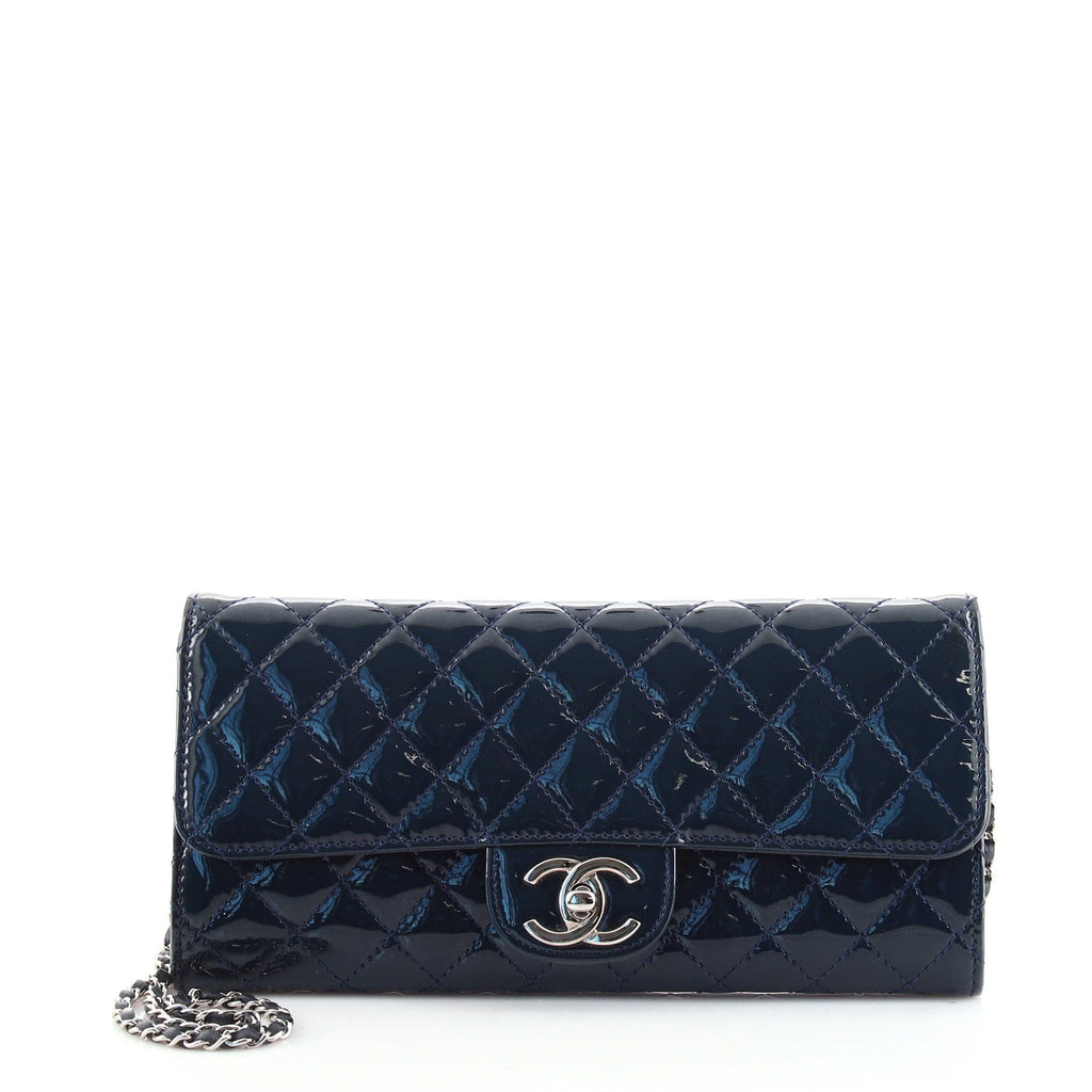 Wallet On Chain Clutch Quilted Patent East West