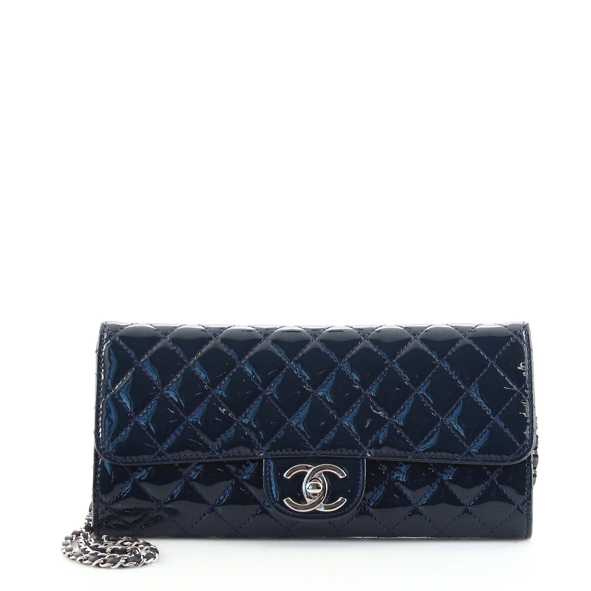 Wallet On Chain Clutch Quilted Patent East West