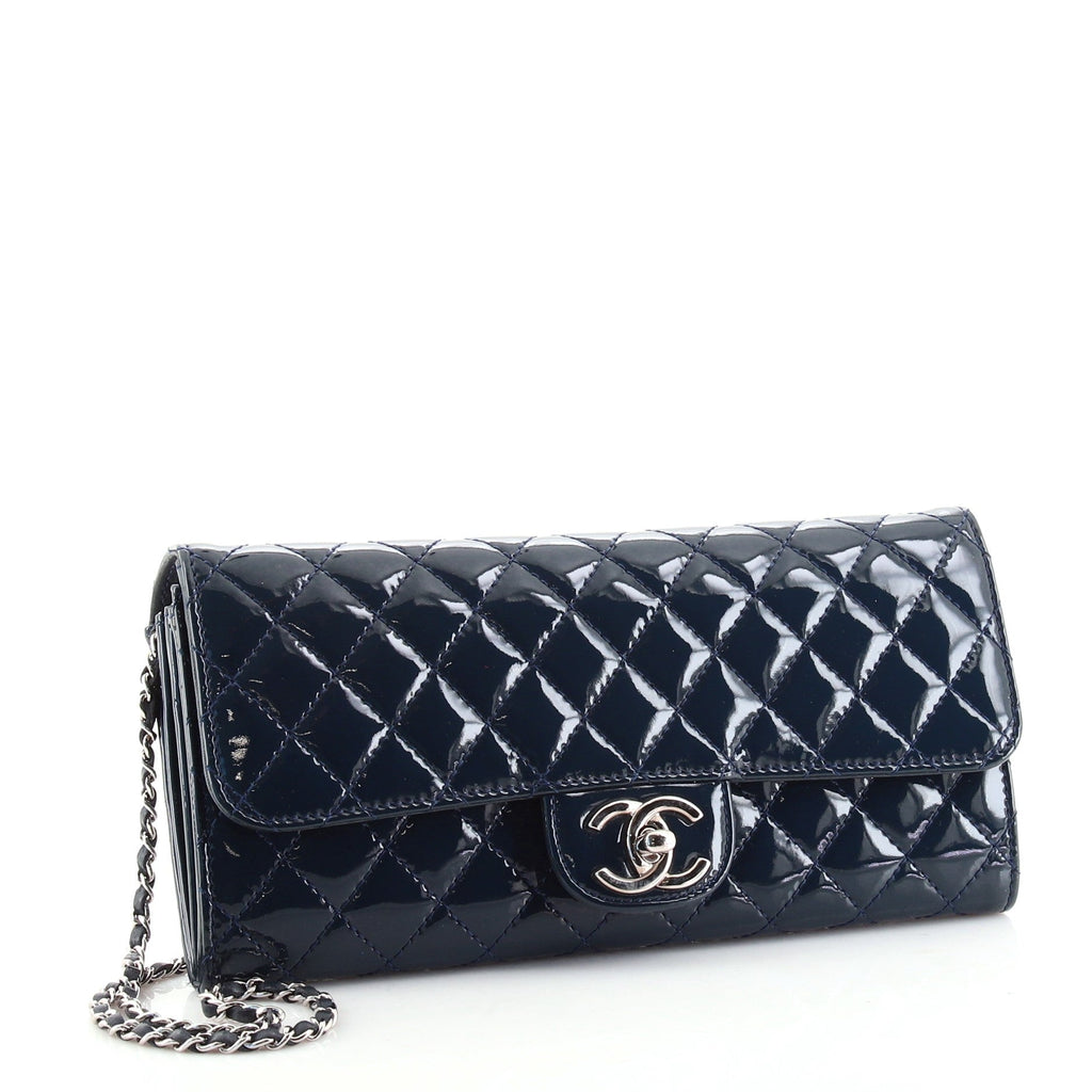 Wallet On Chain Clutch Quilted Patent East West