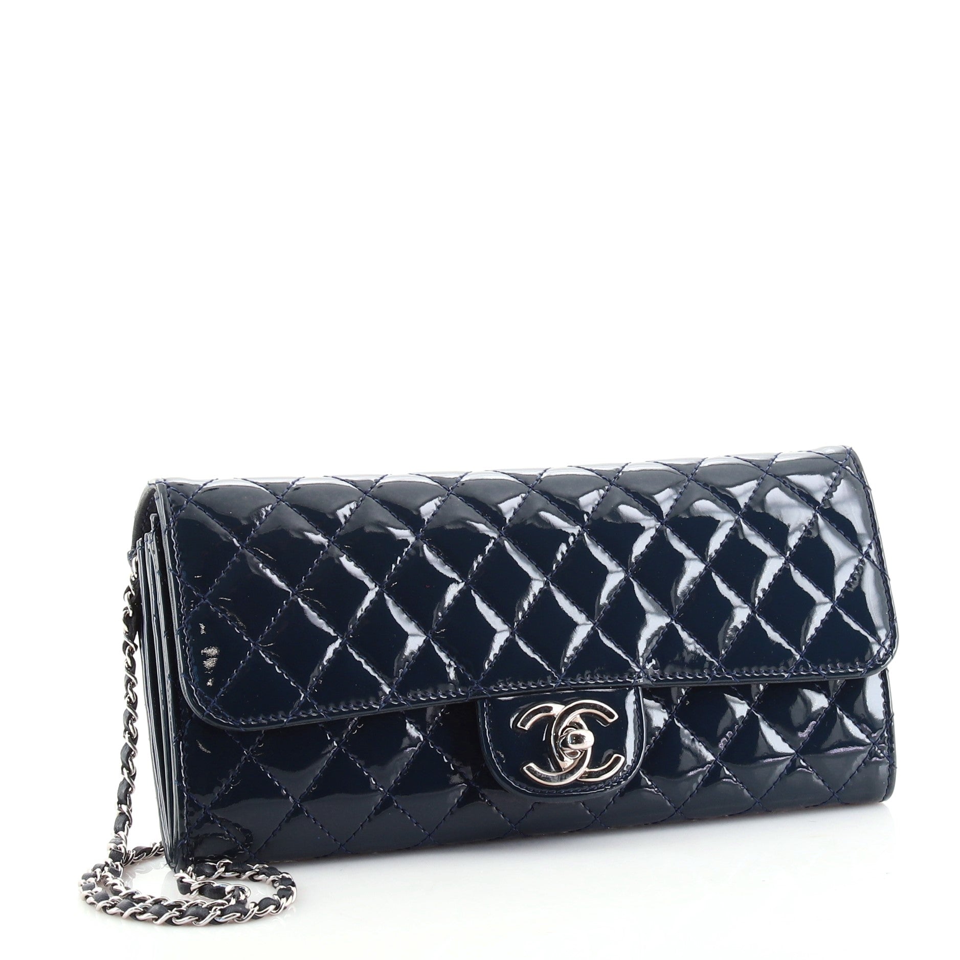 Wallet On Chain Clutch Quilted Patent East West
