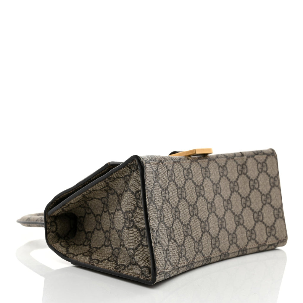 X GUCCI GG Supreme Monogram Small Hourglass Top Handle Bag Beige Ebony