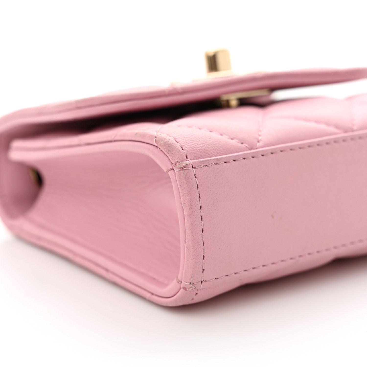 Lambskin Quilted Mini Trendy CC Clutch With Chain Light Pink
