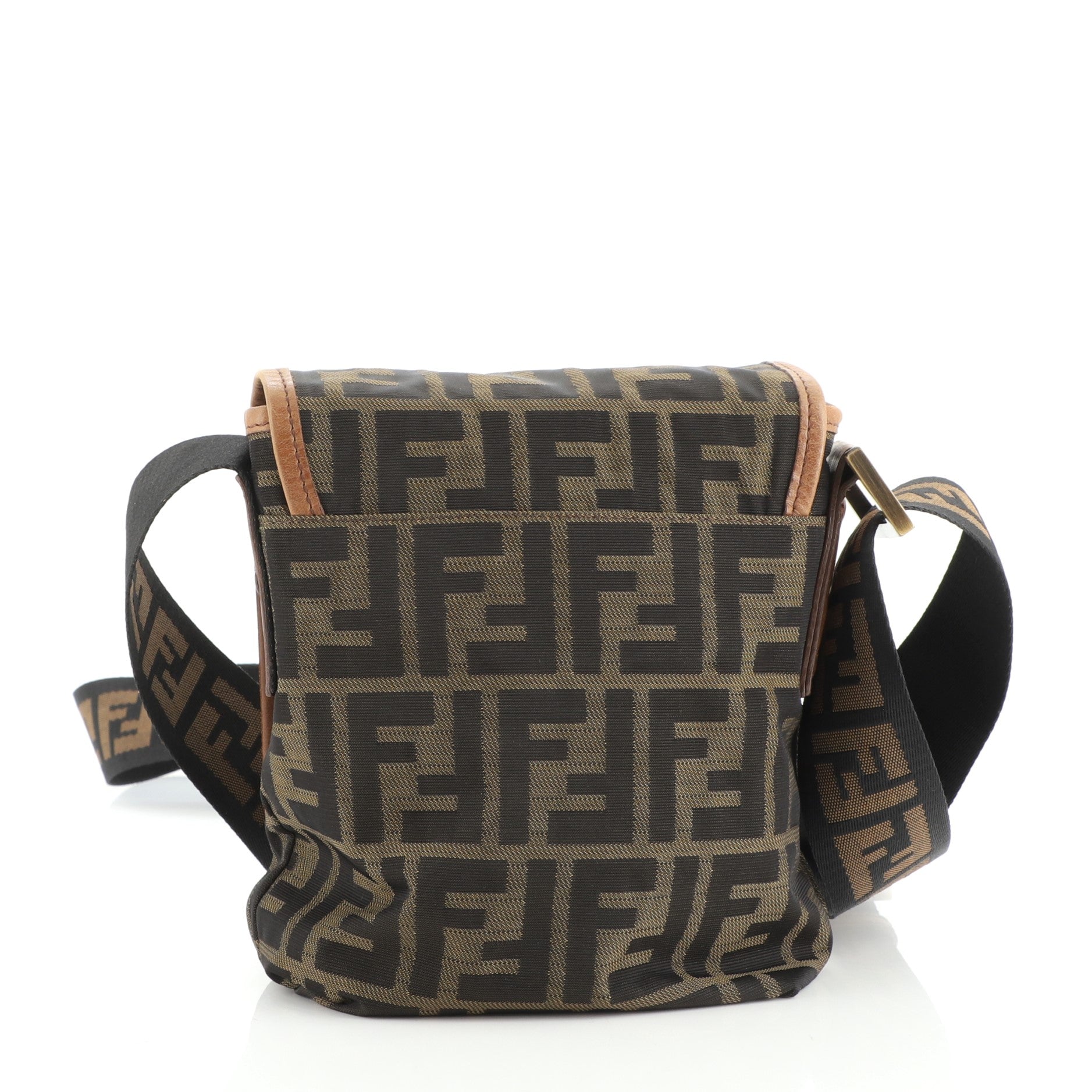 Vintage FF Flap Messenger Bag Zucca Canvas Mini