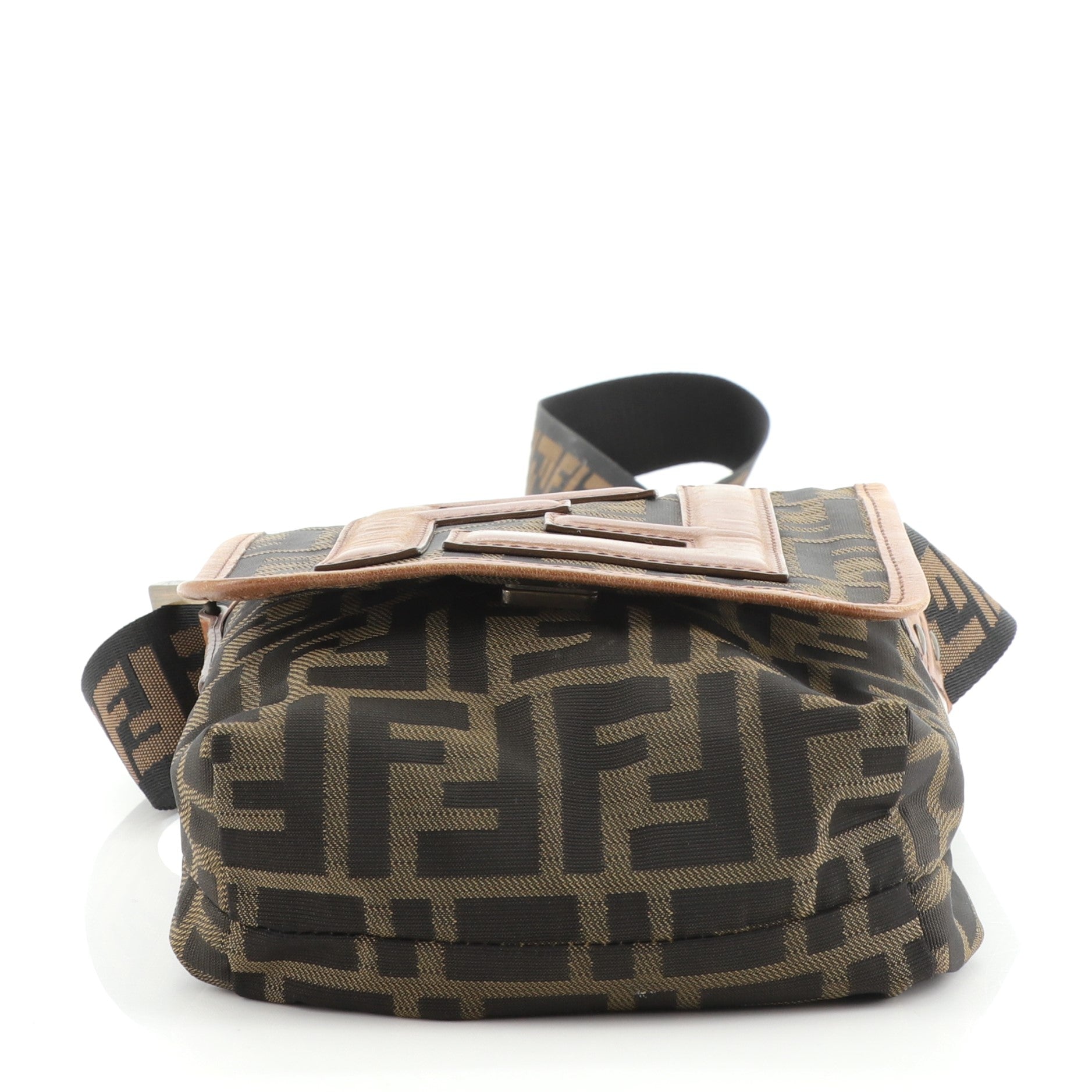 Vintage FF Flap Messenger Bag Zucca Canvas Mini