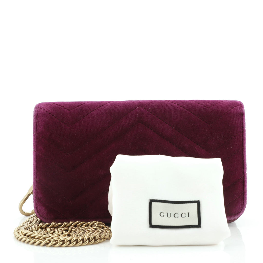 GG Marmont Chain Flap Bag Matelasse Velvet Mini