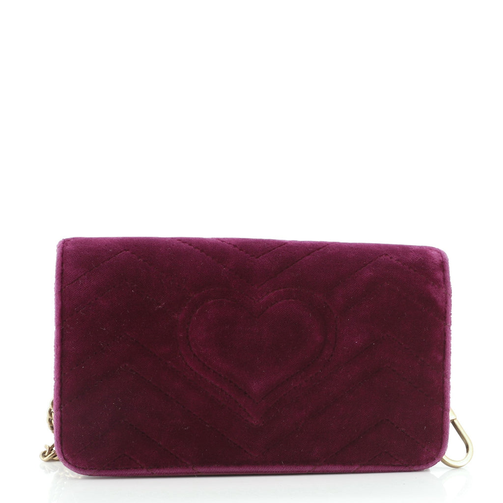 GG Marmont Chain Flap Bag Matelasse Velvet Mini