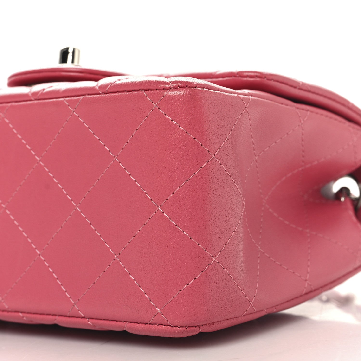 Lambskin Quilted Mini Square Flap Dark Pink
