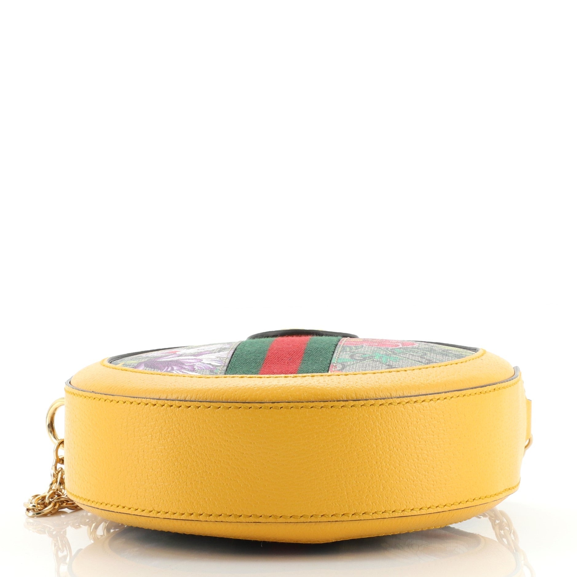 Ophidia Round Shoulder Bag Flora GG Coated Canvas Mini