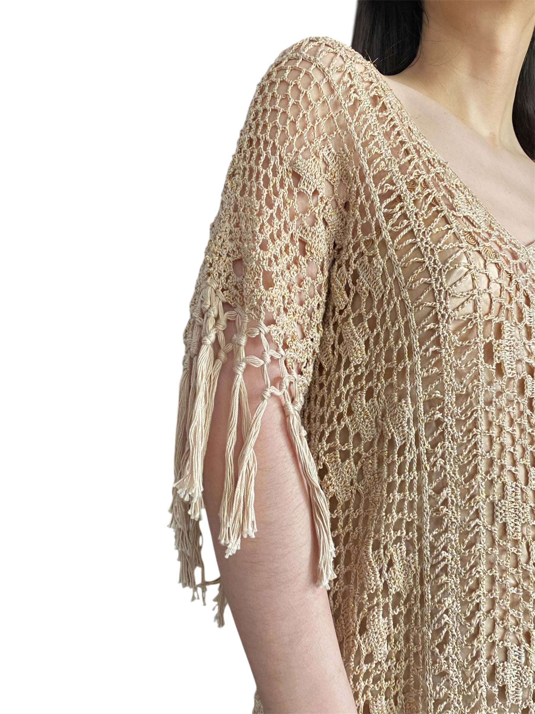Anna Kosturova Crochet Kaftan Dress - S / M