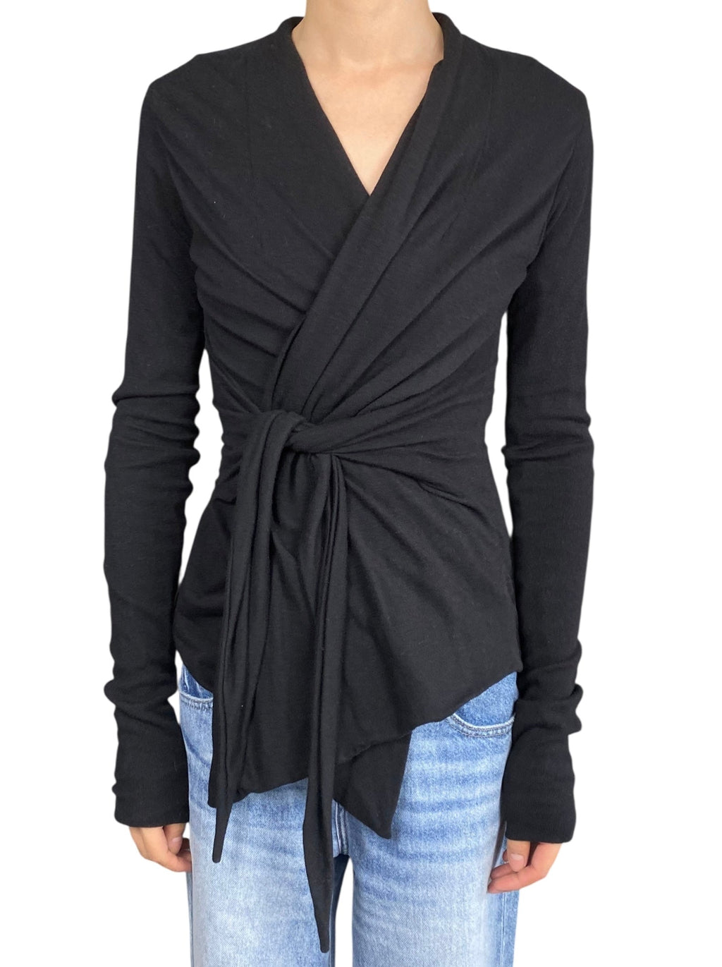 Rick Owens Lillies Black Wrap igan - IT 42 / US 8