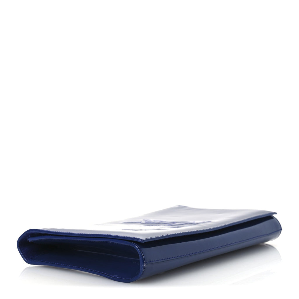 Patent Calfskin Monogram Large Belle De Jour Clutch Royal Blue