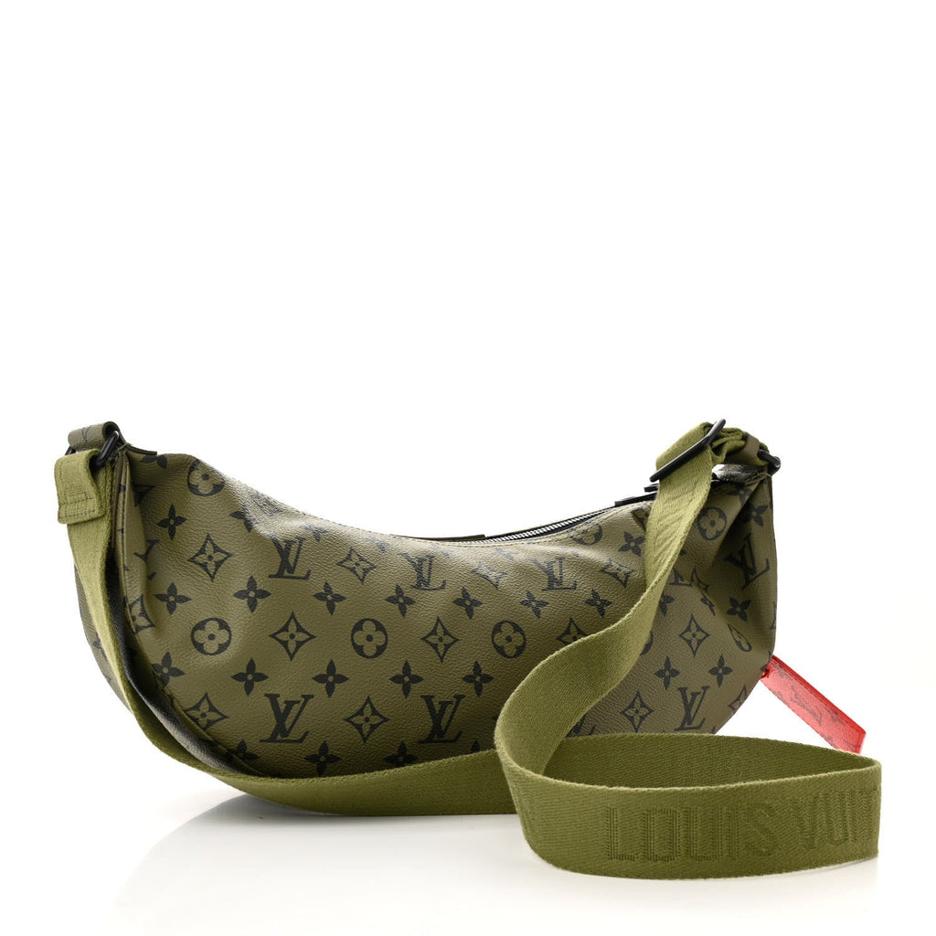 Monogram Hamac Bag Khaki Green Vermillion Red