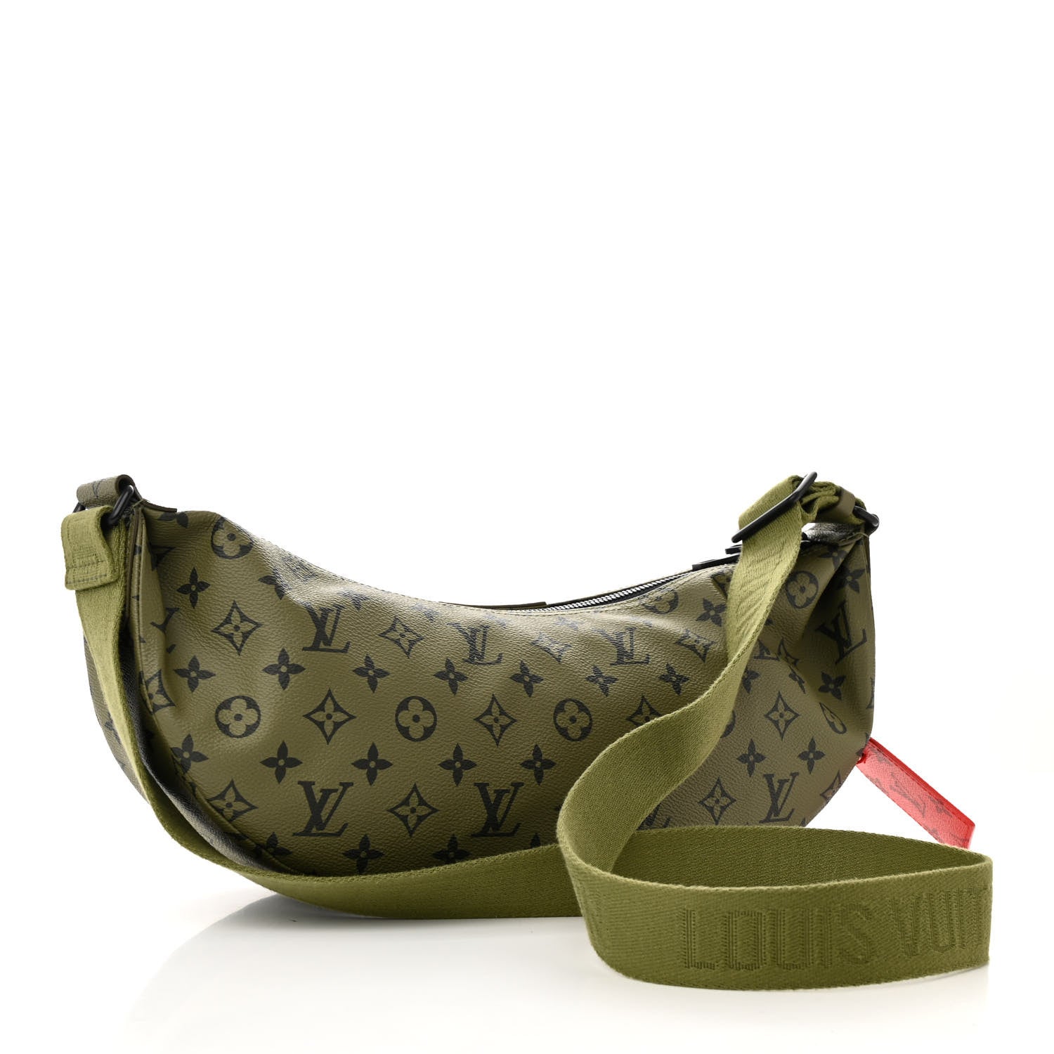Monogram Hamac Bag Khaki Green Vermillion Red