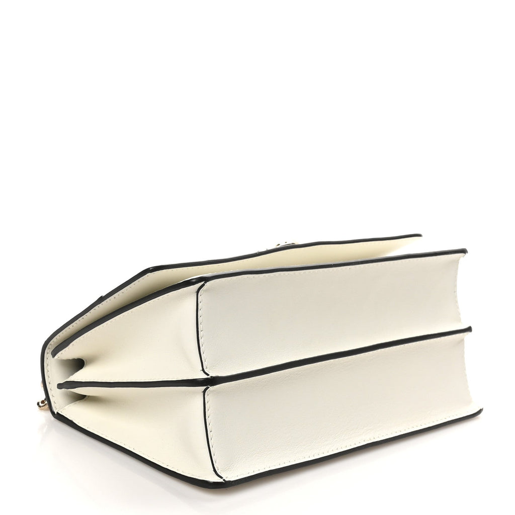 Shiny Calfskin Medium Varenne Shoulder Bag Latte