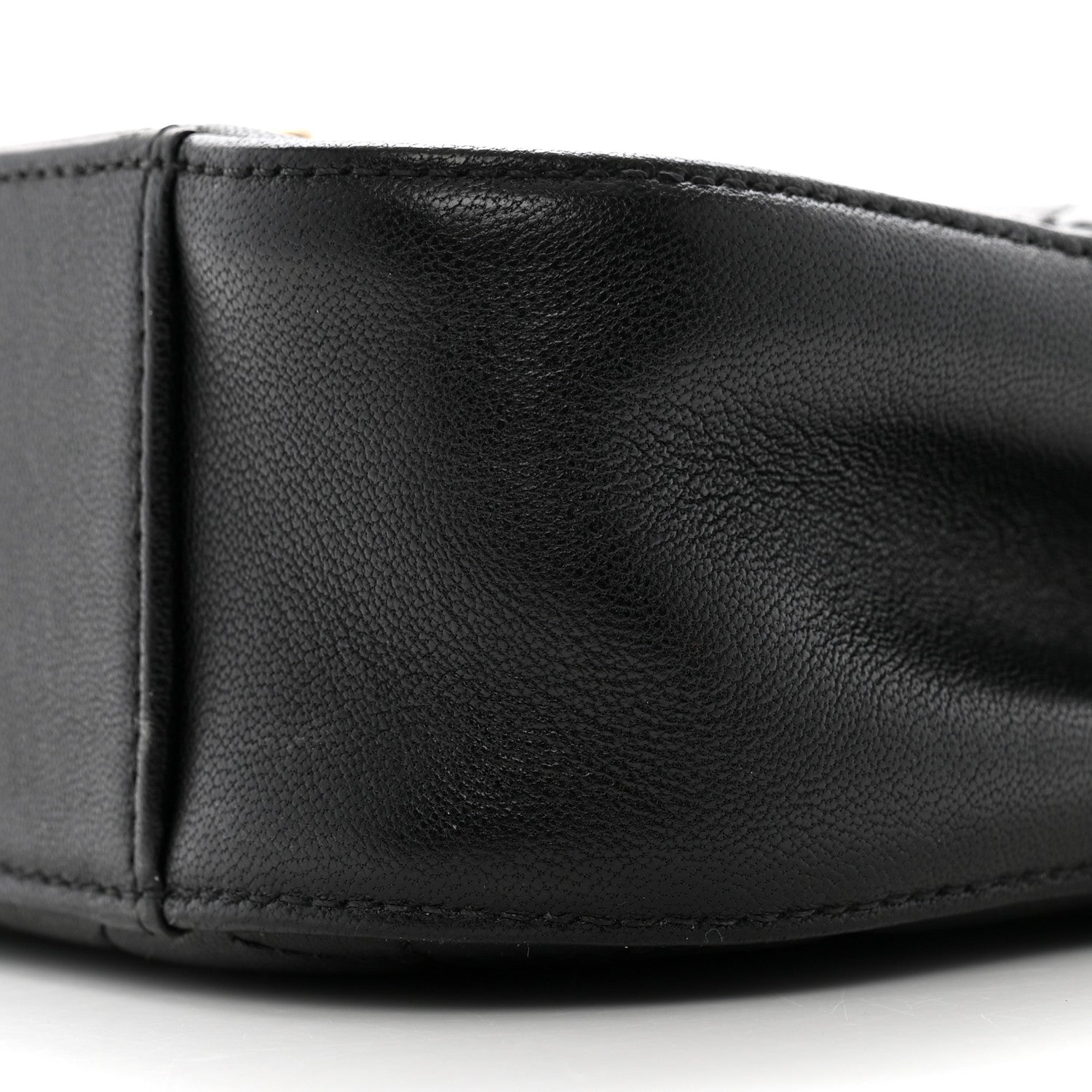 Lambskin Quilted Small Chain Infinity Top Handle Flap Black