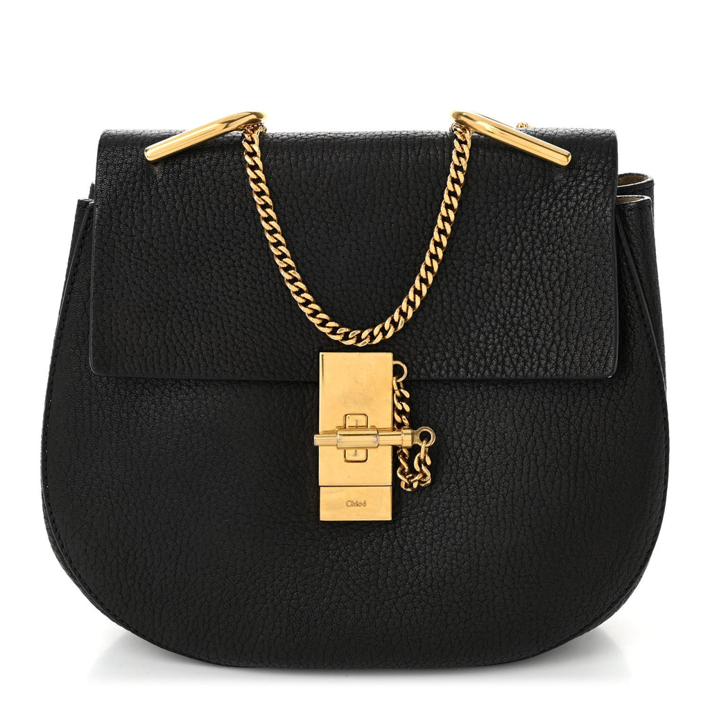 Grained Lambskin Drew Shoulder Bag Black