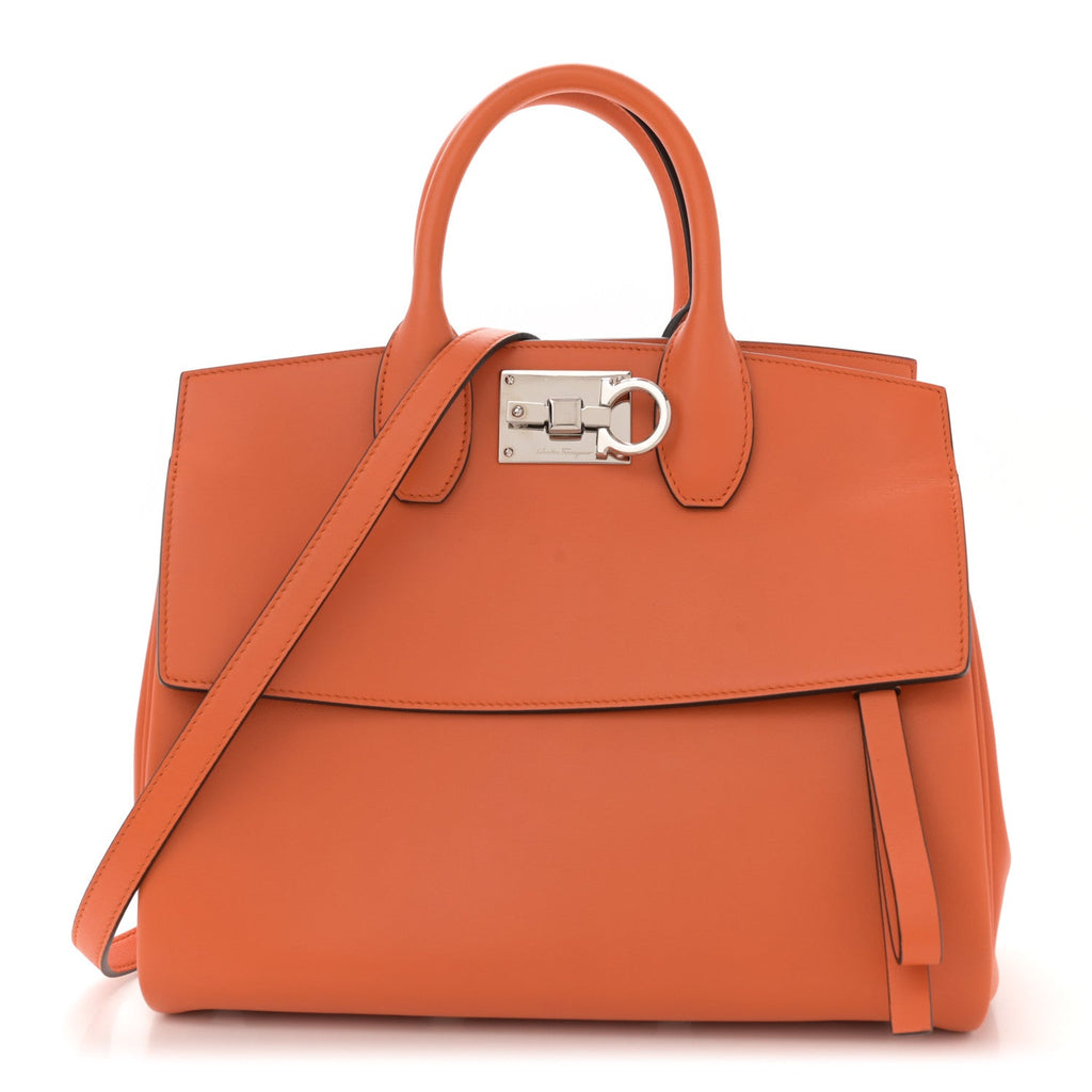 Calfskin Medium Studio Bag Orange