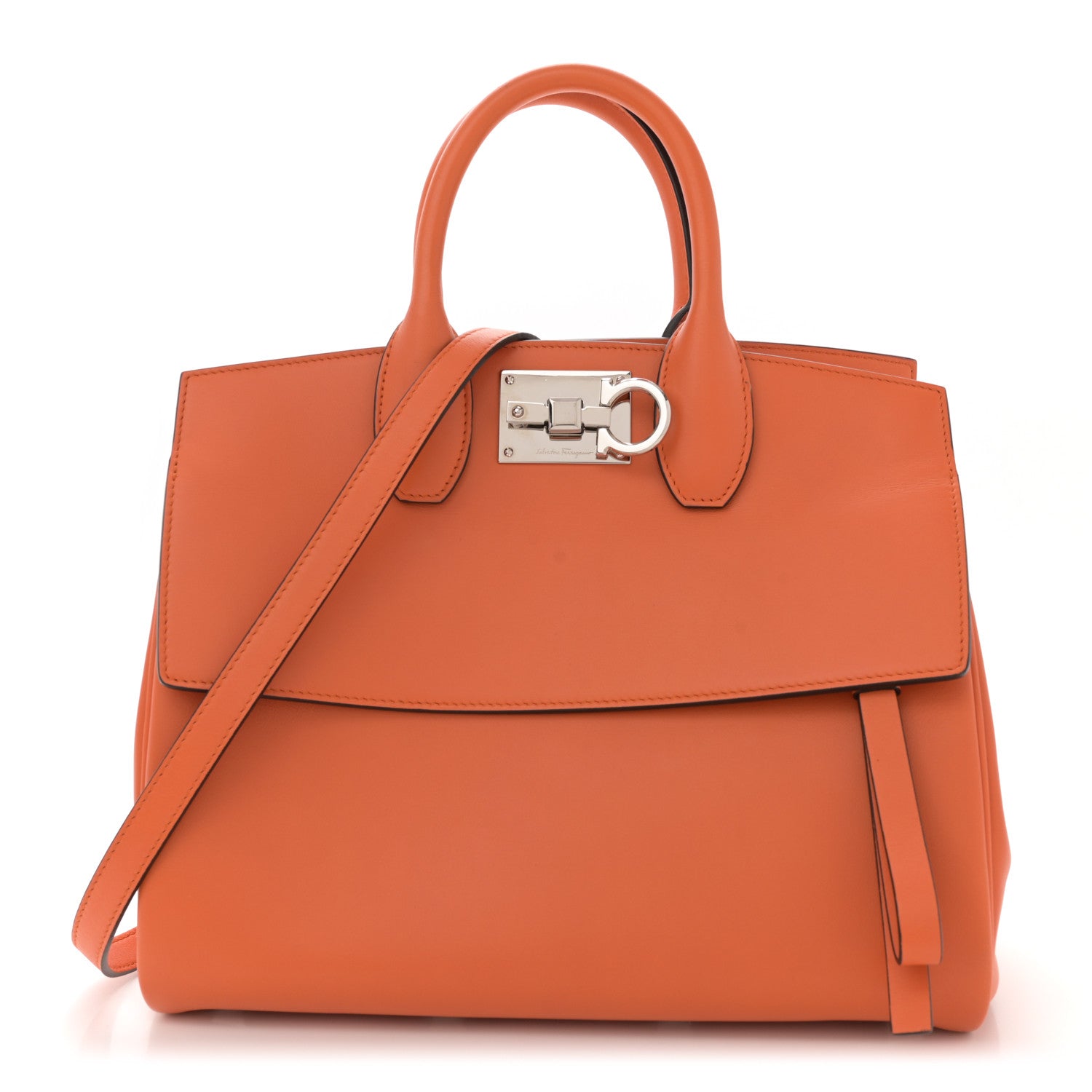 Calfskin Medium Studio Bag Orange