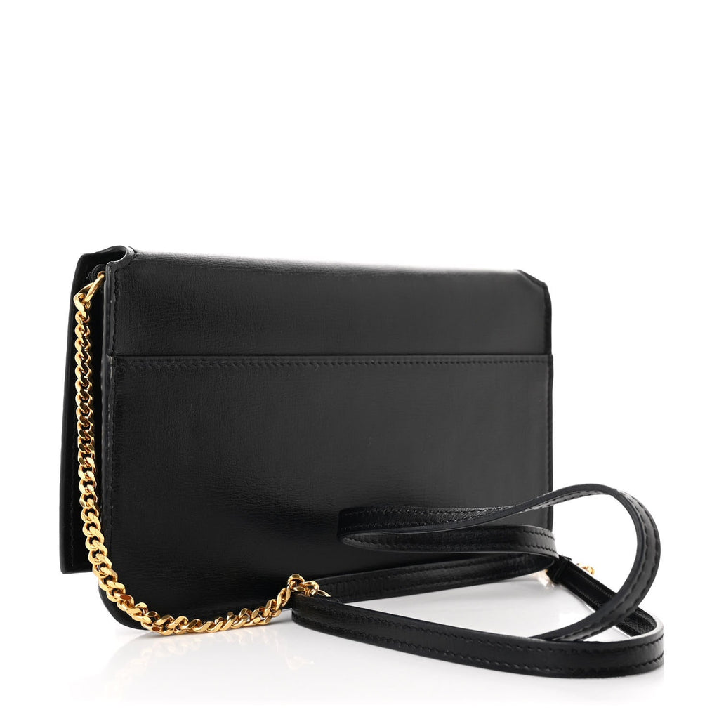 Grained Calfskin Monogram Phone Holder Crossbody Black