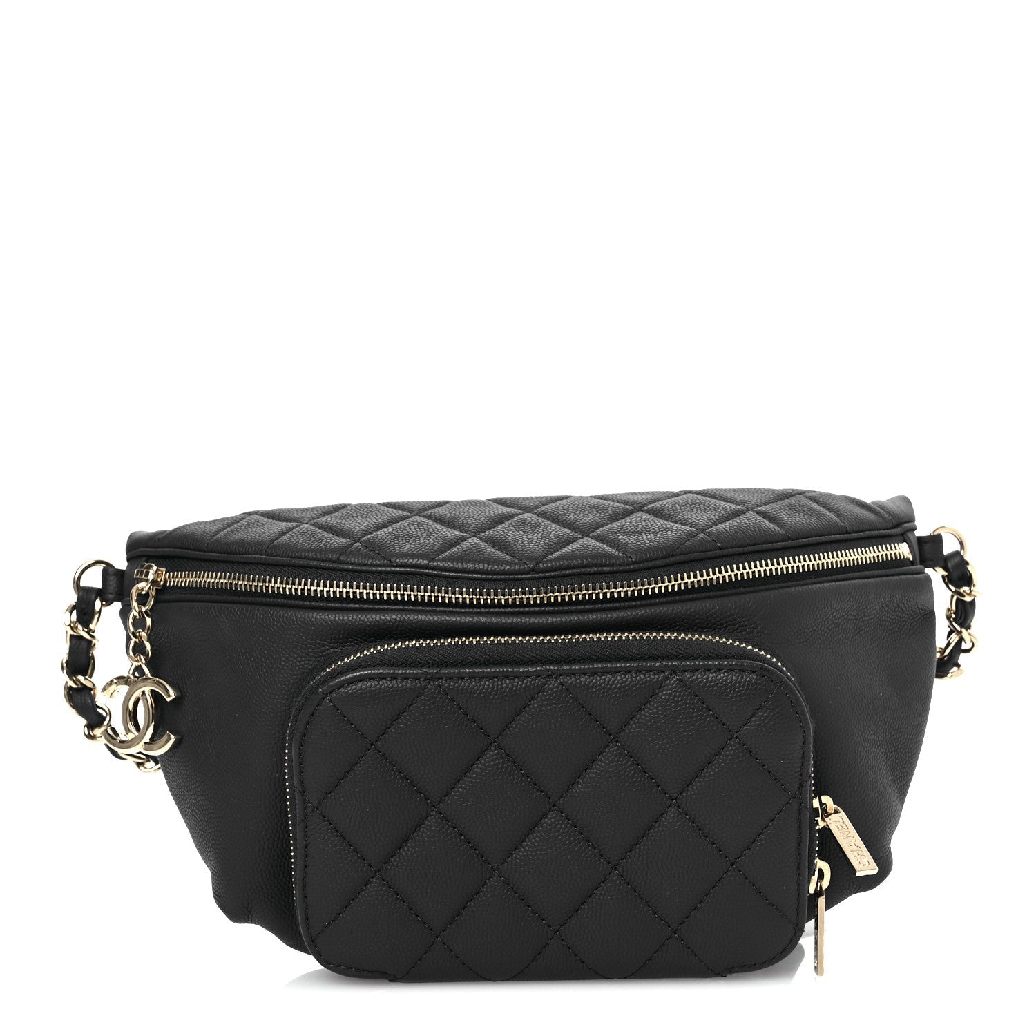 Caviar Quilted Business Affinity Waist Belt Bag Navy