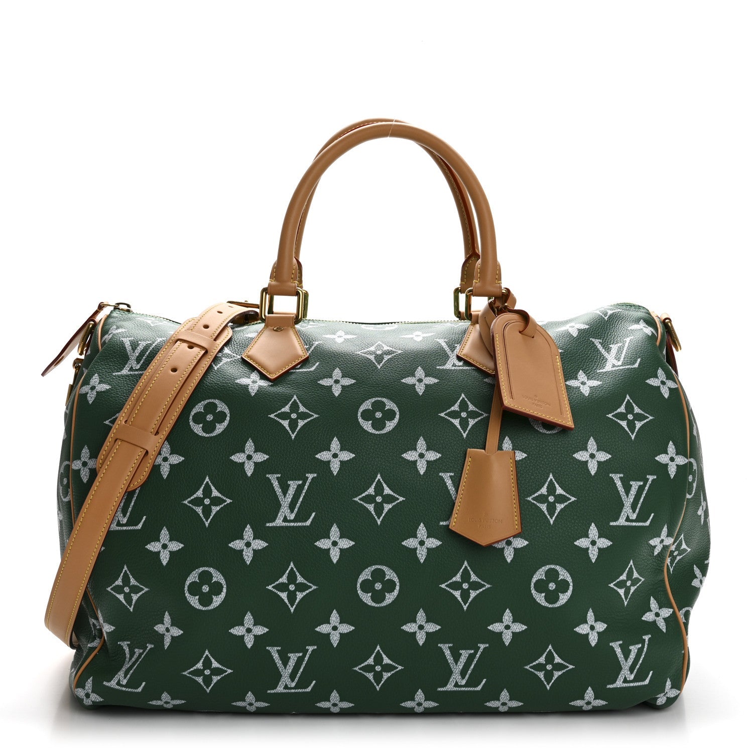 Calfskin Monogram Speedy P9 Bandouliere 50 Green