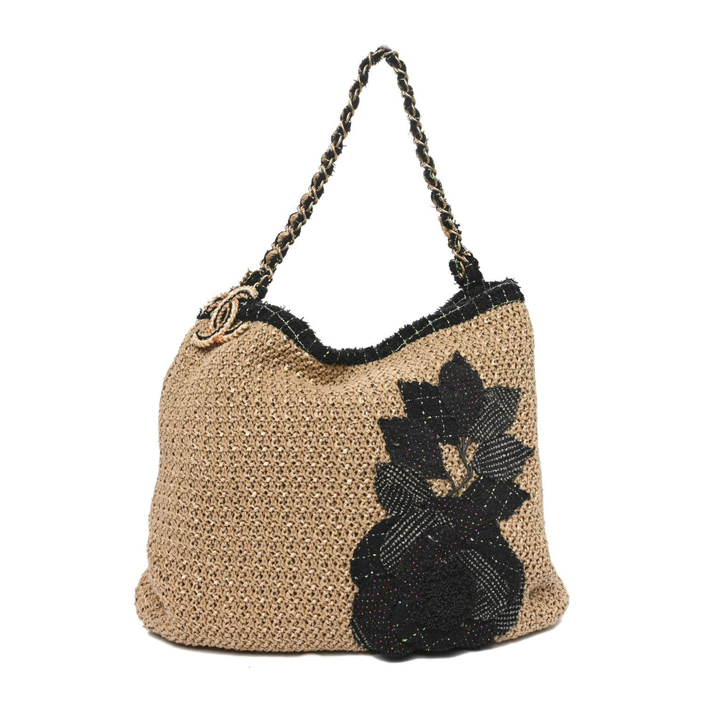 Tweed Woven Raffia Country Coco Hobo