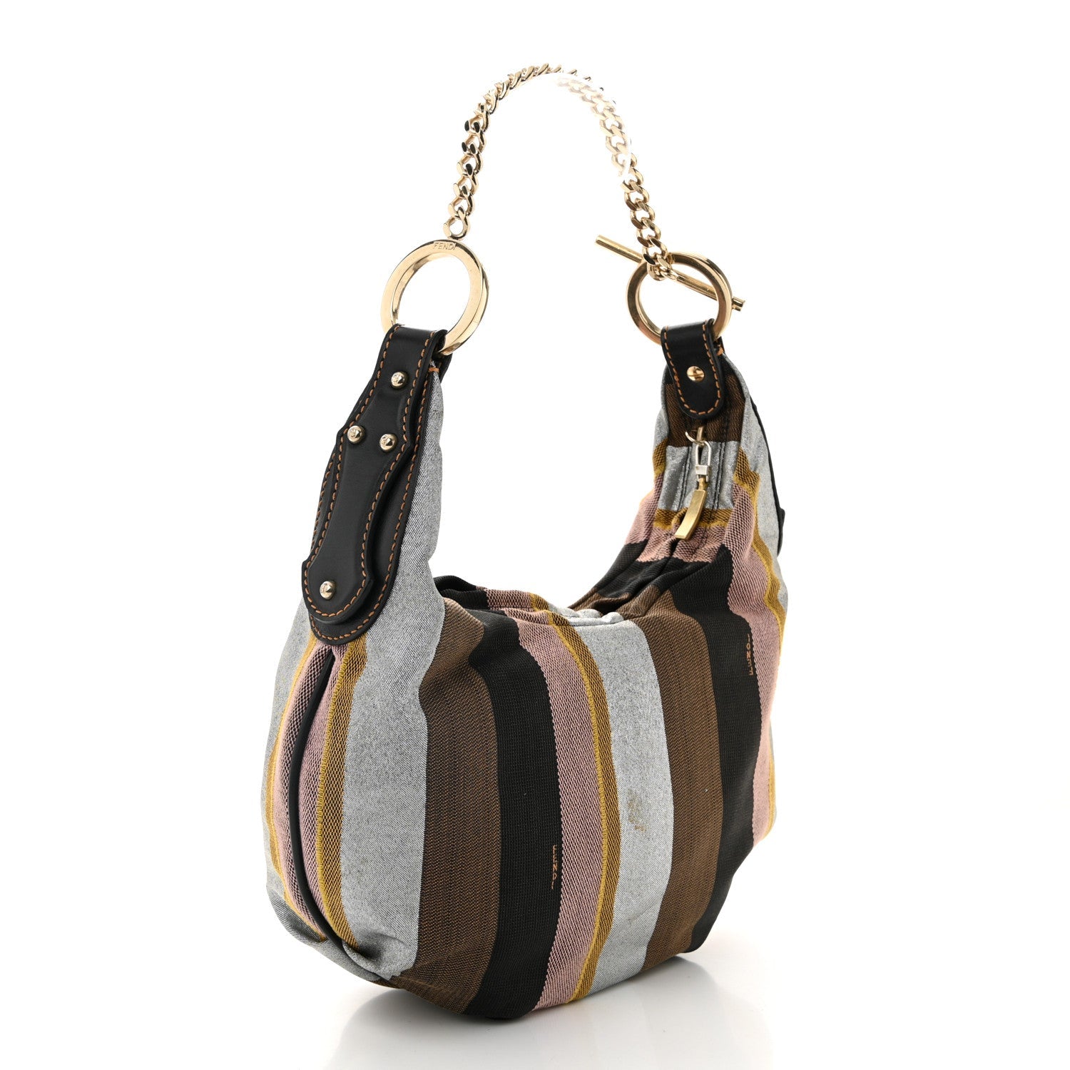 Pequin Small Chef Chain Hobo Multicolor Rosa Black