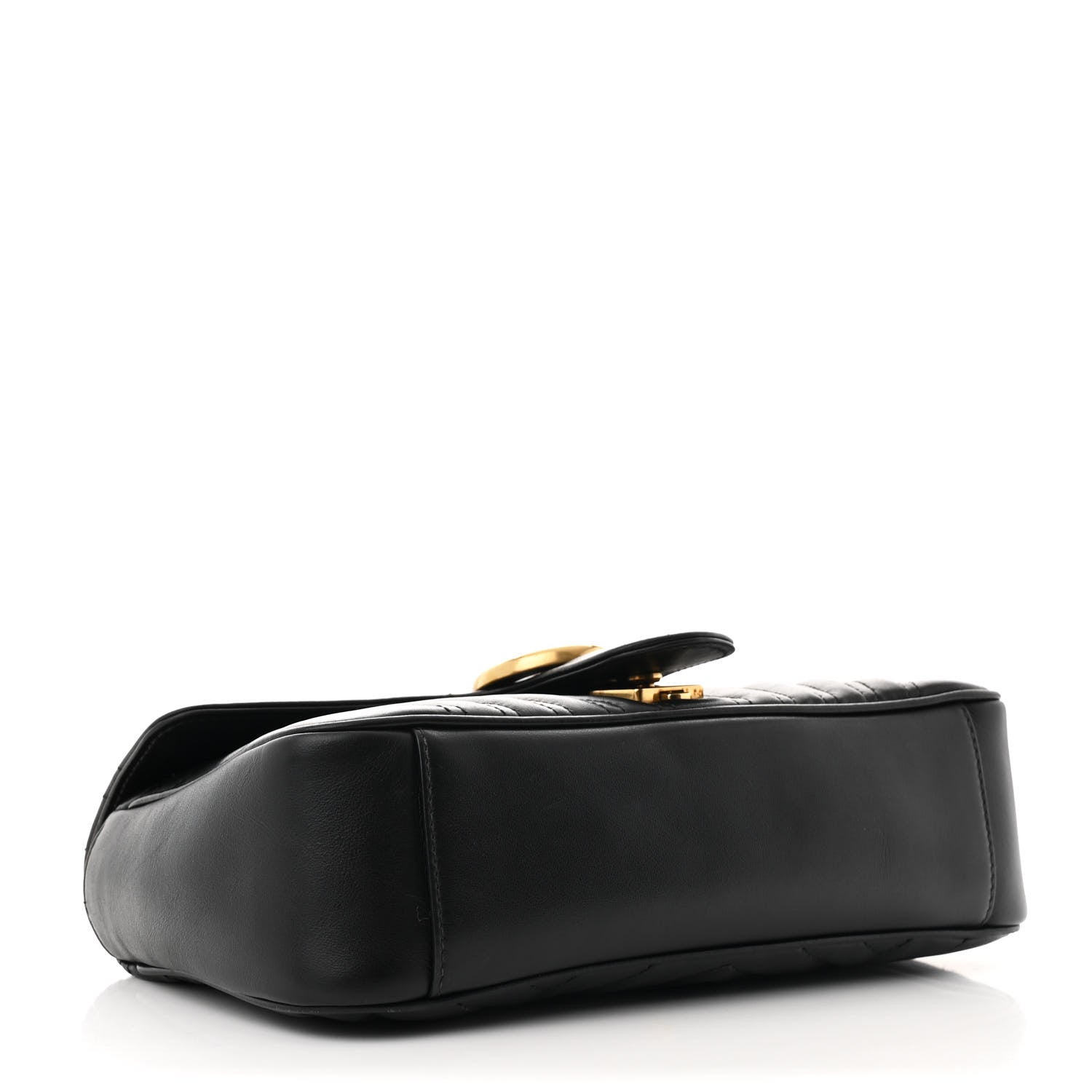 Calfskin Matelasse Small GG Marmont Shoulder Bag Black