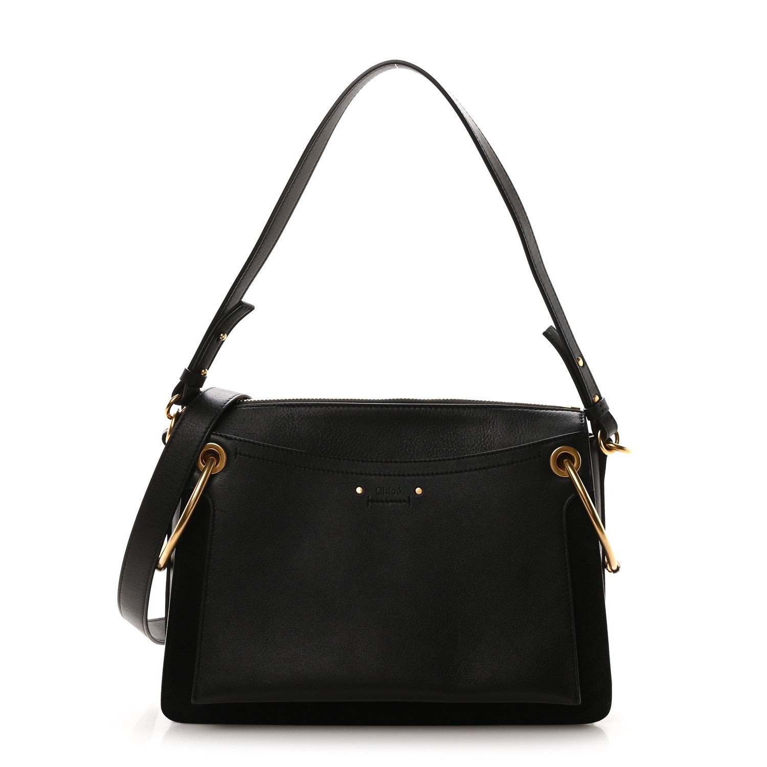 Calfskin Suede Medium Roy Bag Black