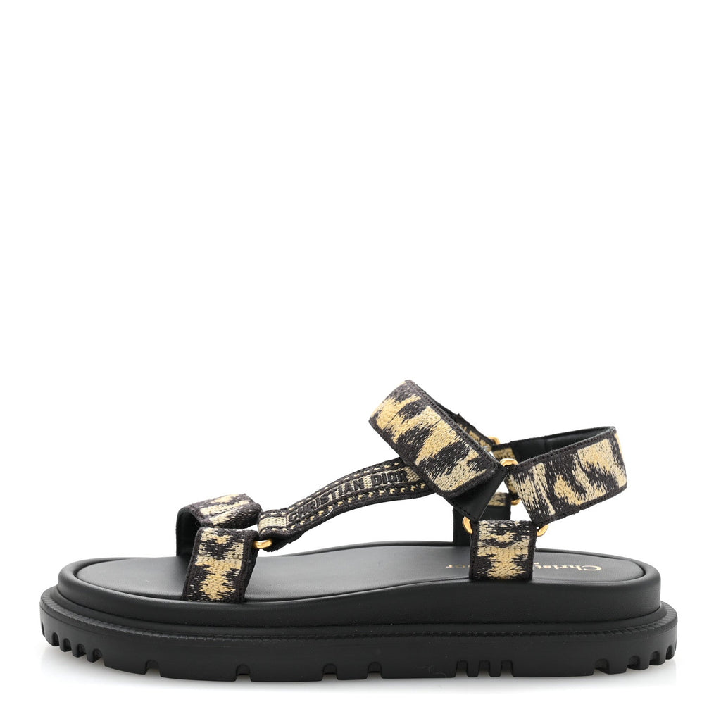 Technical Fabric Mizza Print Dioract Sandals 37 Beige Multicolor