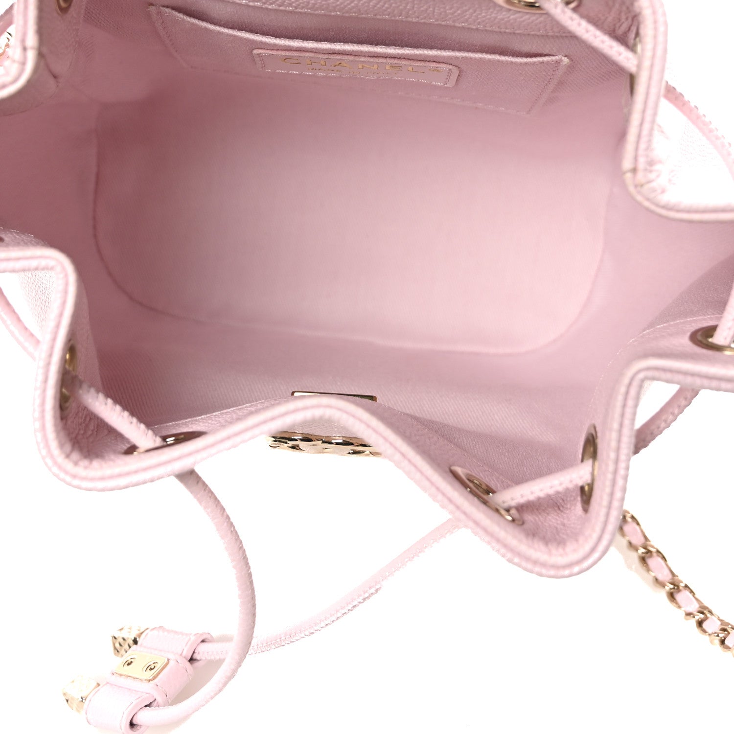Caviar Quilted CC Pocket Bucket Bag Light Pink