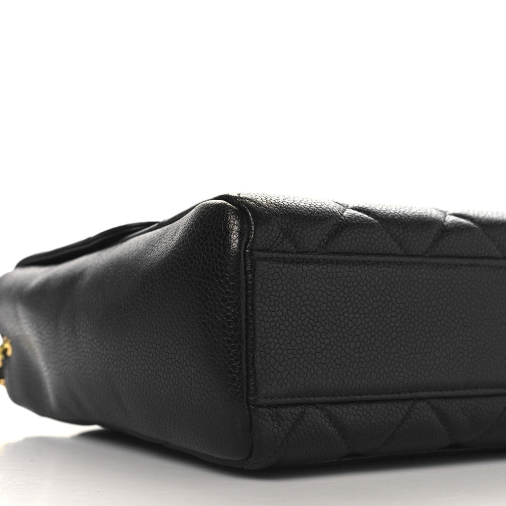 Caviar Quilted Medium Single Flap Black