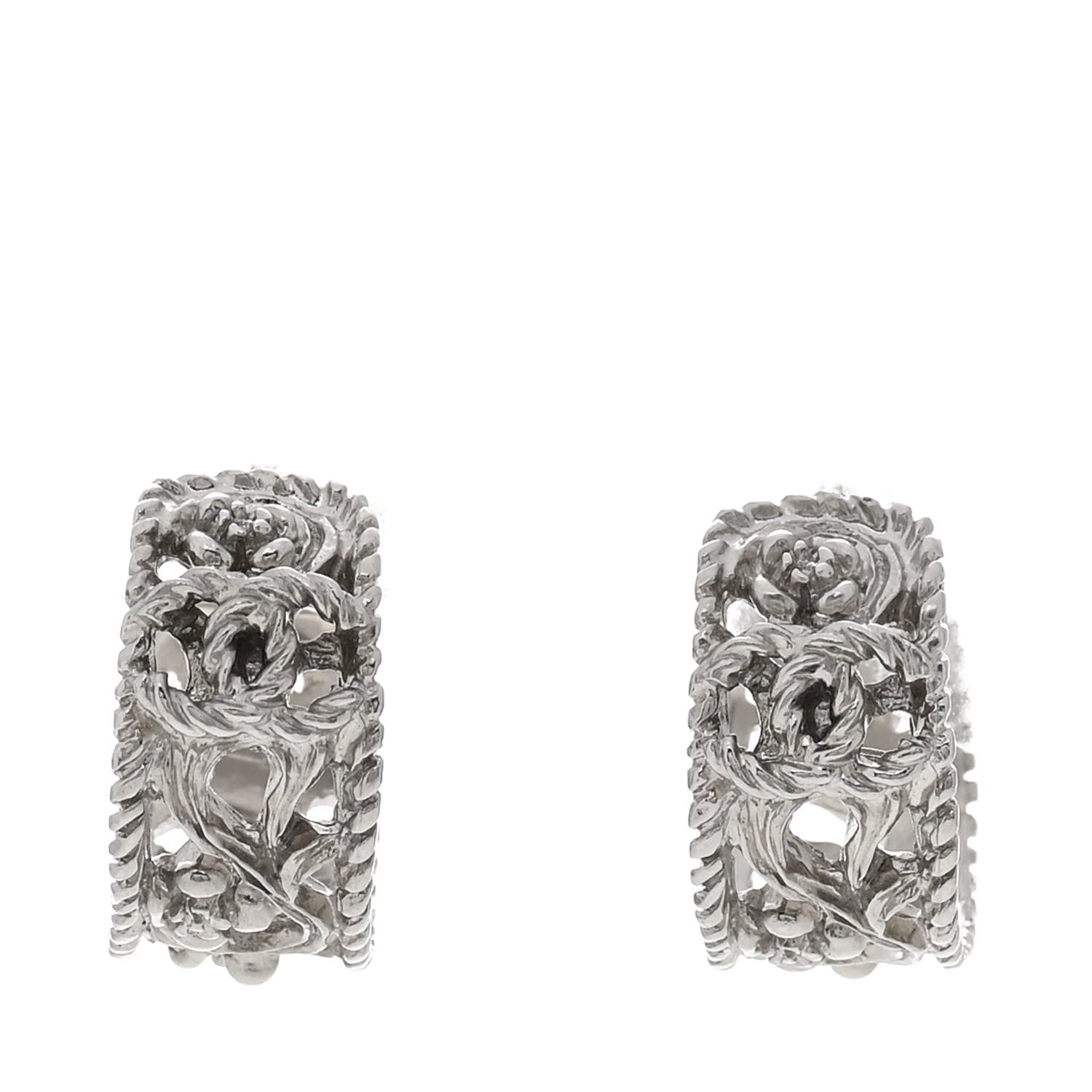 CC Camellia Hoop Earrings Silver