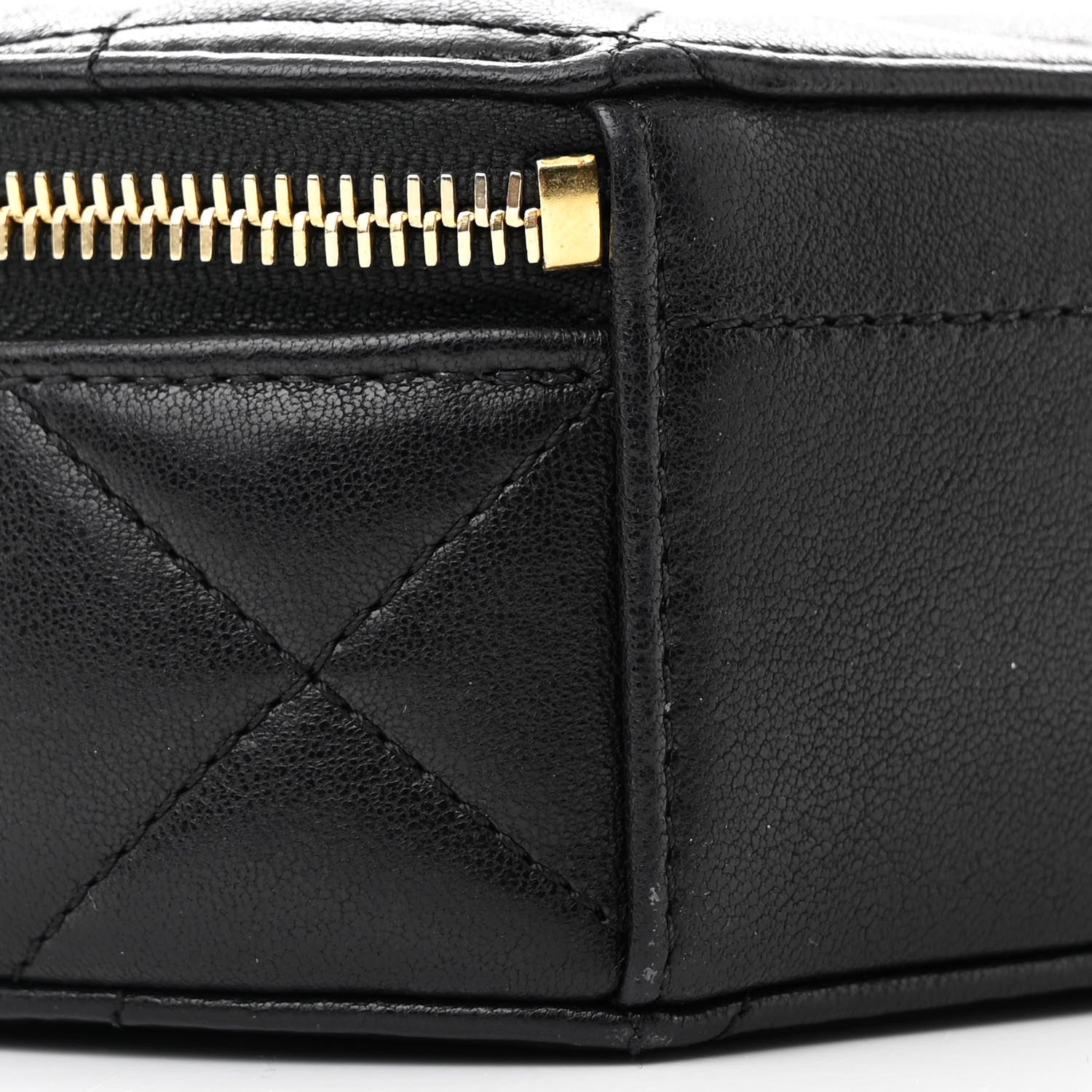 Lambskin Metal Quilted Small Top Handle Round Shoulder Bag Black