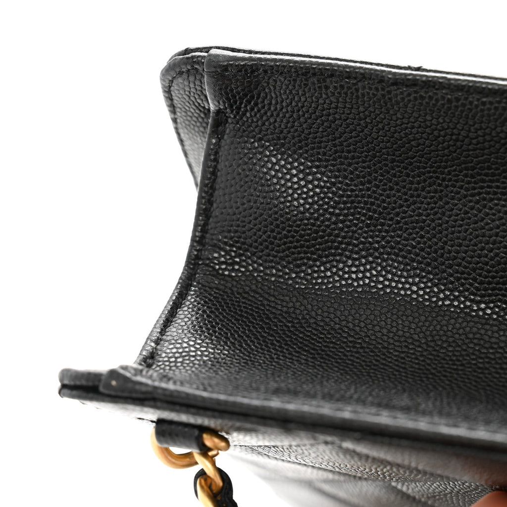 Caviar Quilted Chain Backpack Black