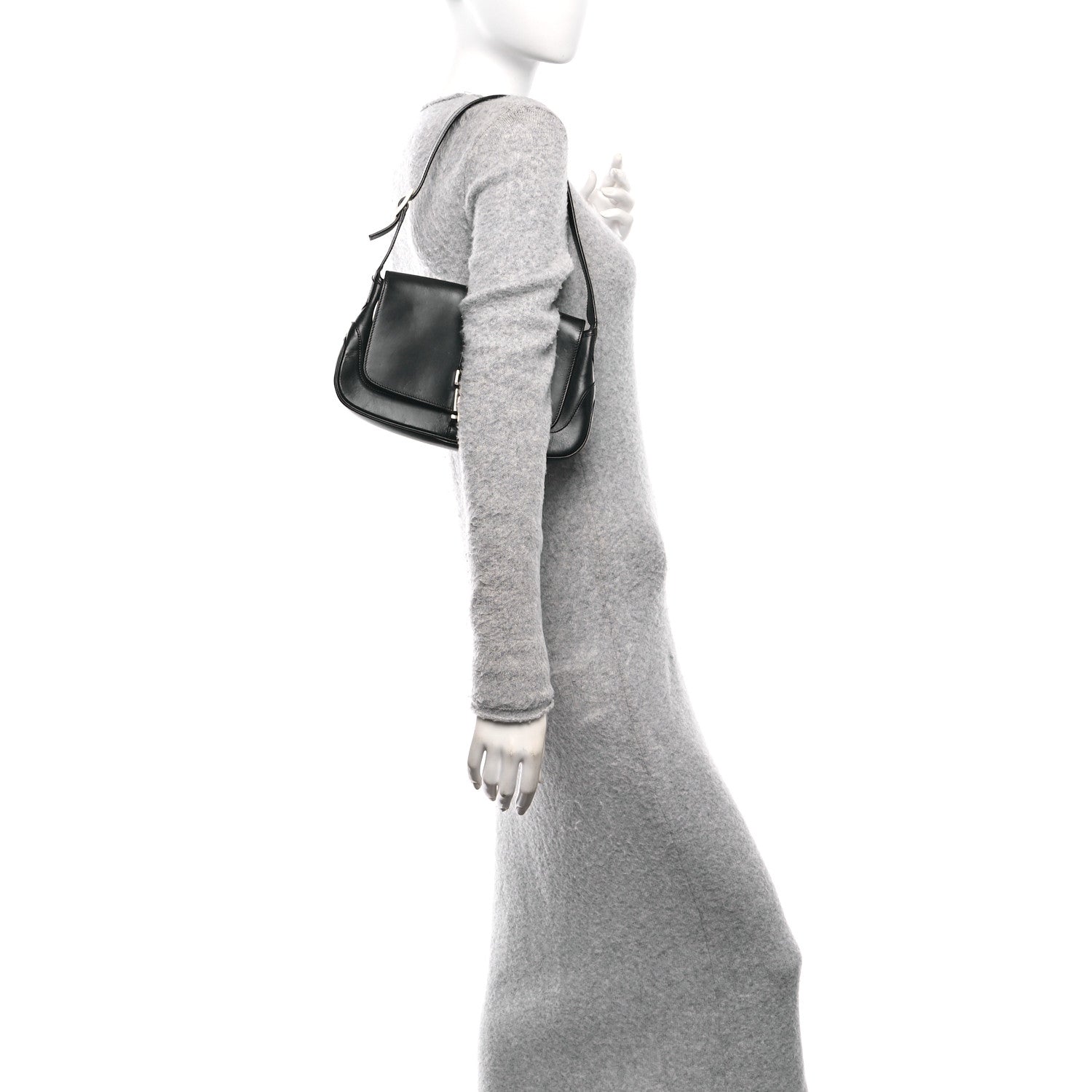 Calfskin Small Jackie O Hobo Black
