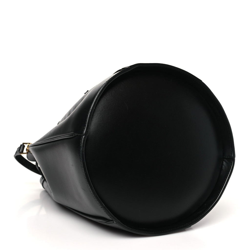 Smooth Calfskin Medium Talitha Bucket Bag Black