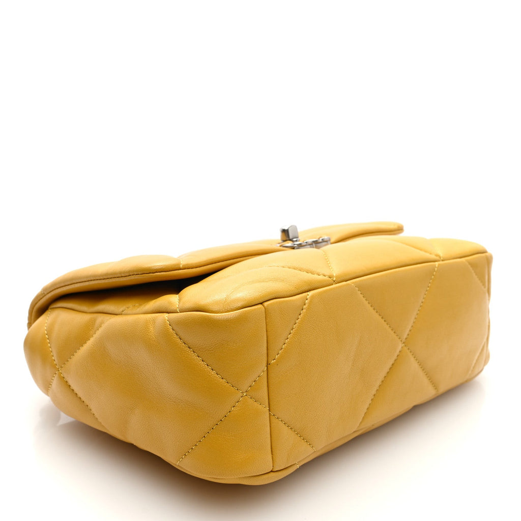 Lambskin Quilted Medium Chanel 19 Flap Yellow