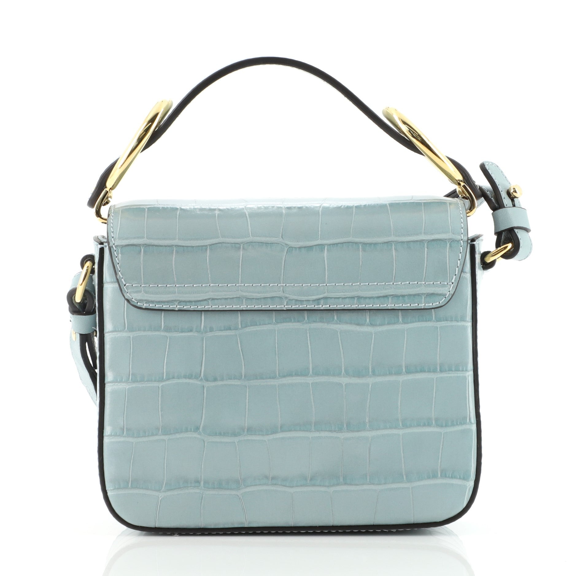 C Flap Bag Crocodile Embossed Leather Mini