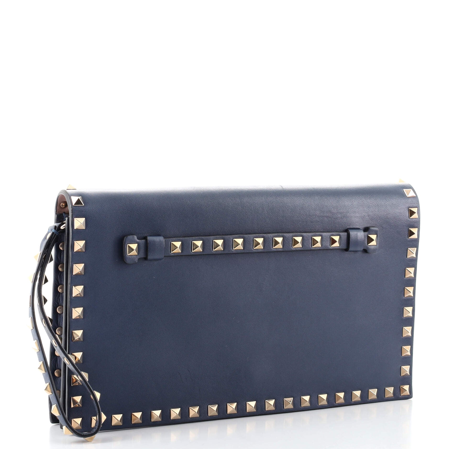 Rockstud Flap Clutch Leather Small