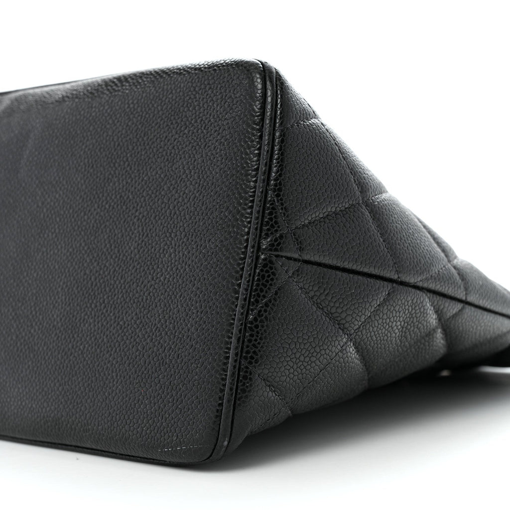 Caviar Quilted Medallion Tote Black