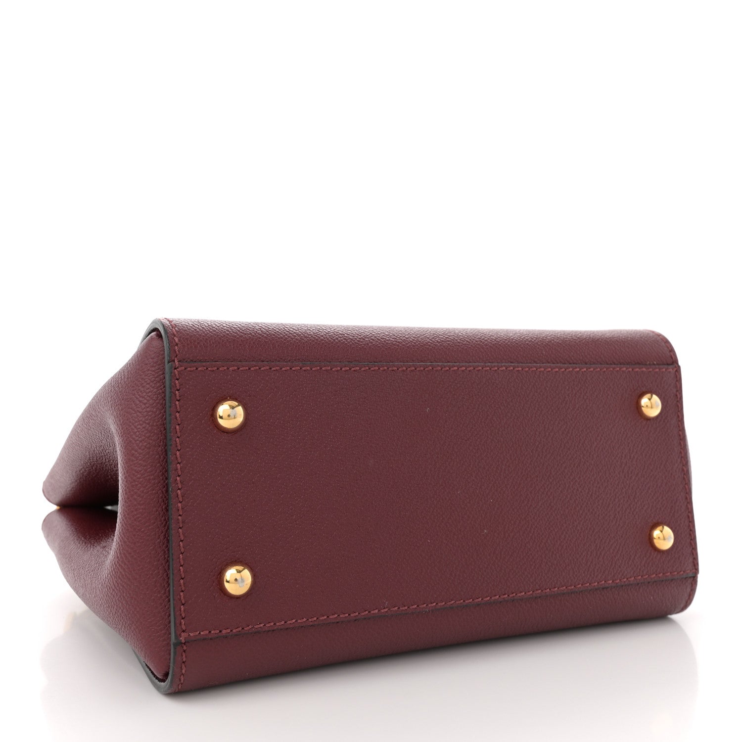 Soft Grain Calfskin Small Buckle Tote Antique Red