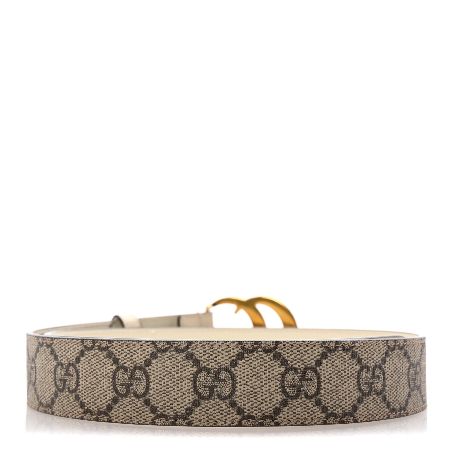 GG Supreme Monogram Matte Plutone Calfskin Double G 30mm Belt 75 30 Beige Ebony Mystic White