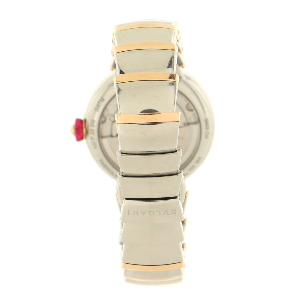 LVCEA Automatic Watch Stainless Steel and Rose Gold with Diamond Markers and Mother of Pearl 33