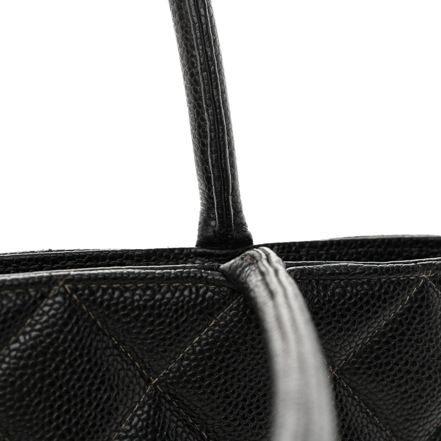 Caviar Quilted Medallion Tote Black