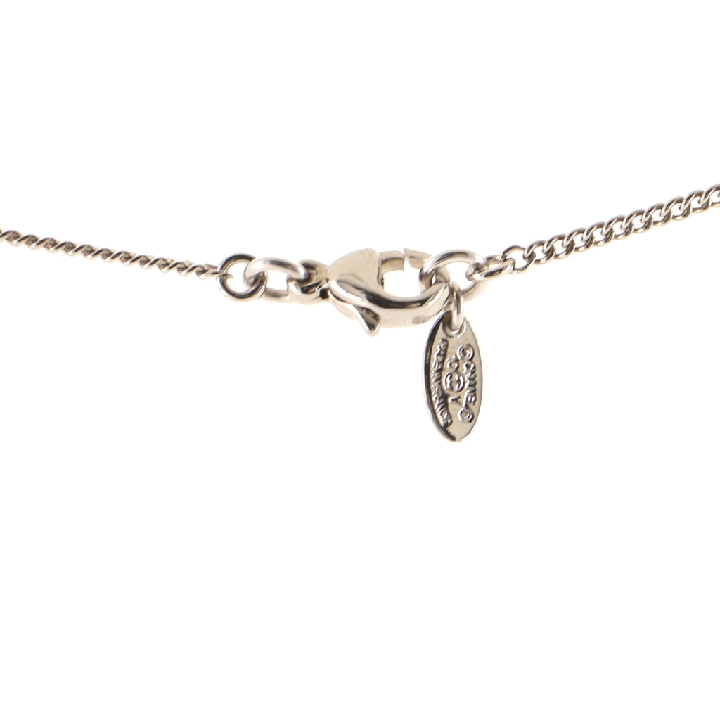 CC Pendant Necklace Crystal Embellished Metal