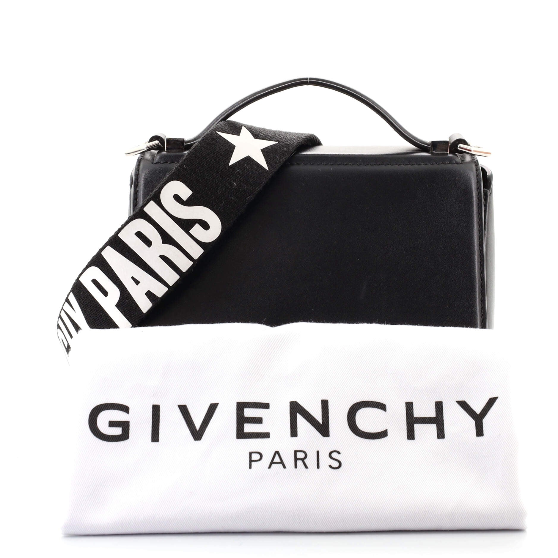 Logo Strap Pandora Box Bag Leather Mini