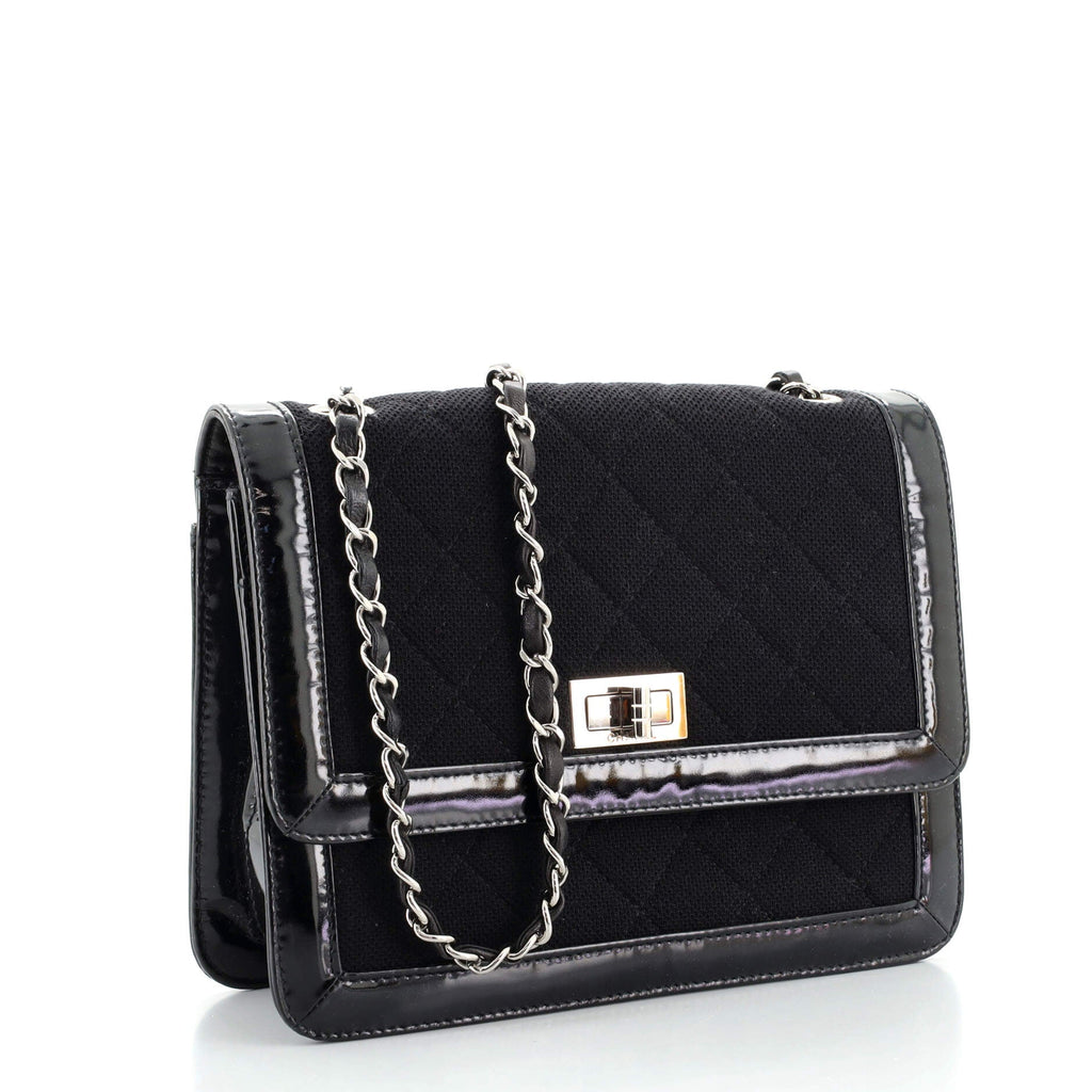 Reissue Flap Bag Quilted Jersey with Patent Mini