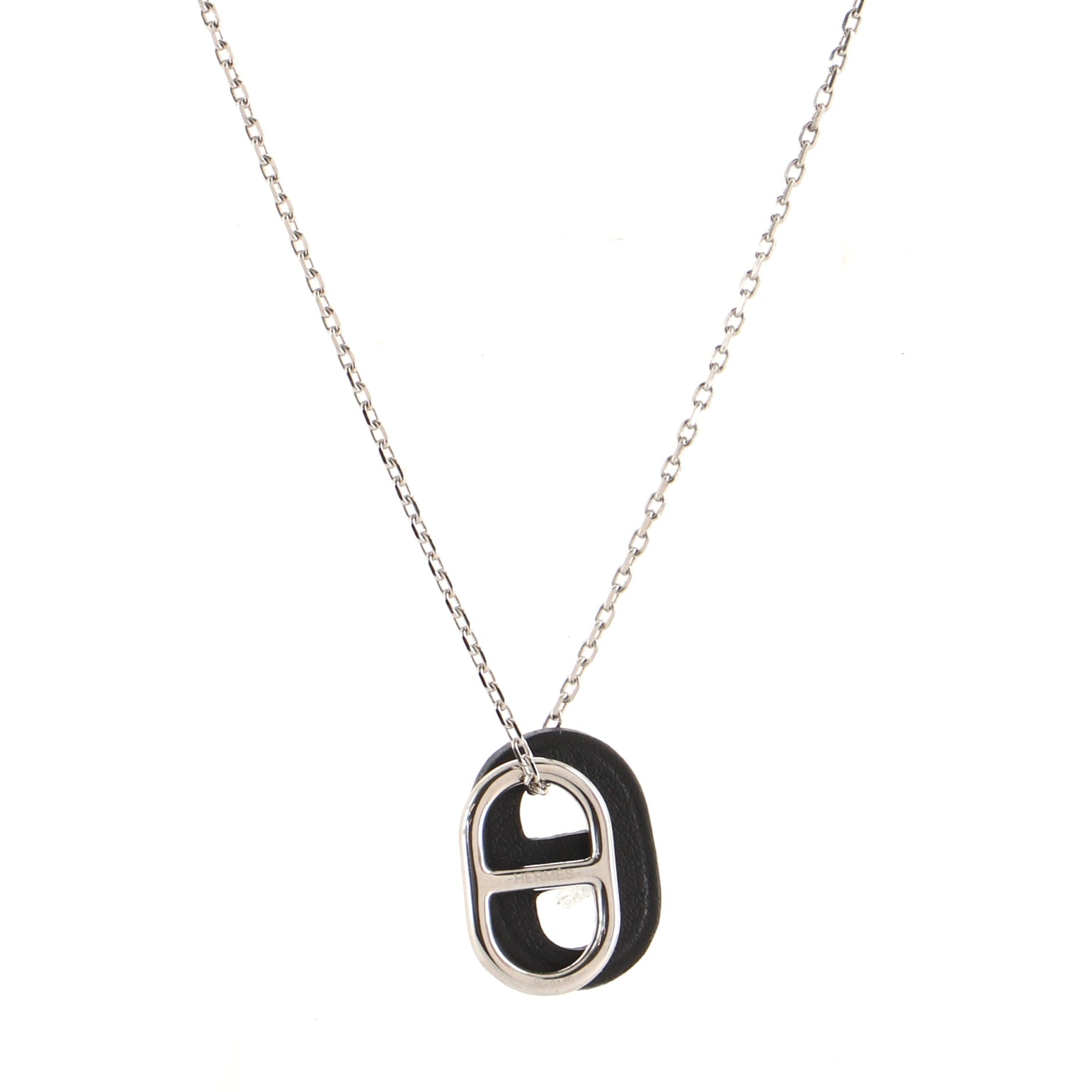 O'Maillon Pendent Necklace Metal and Leather